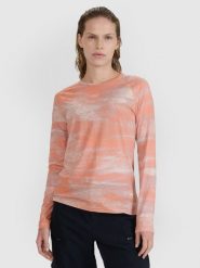 4F Longsleeve rowerowy szybkoschnący damski - pomarańczowy XL. Brązowe koszulki sportowe damskie 4f, l, bez wzorów, z dzianiny, bez kołnierzyka, bez ramiączek, rowerowe. W wyprzedaży za 119.99 zł.