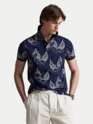 Polo Ralph Lauren Polo 710B18828001 Granatowy Custom Slim Fit. Niebieskie koszulki polo męskie Polo Ralph Lauren, l, bez wzorów, z bawełny, bez ramiączek. Za 689.99 zł.