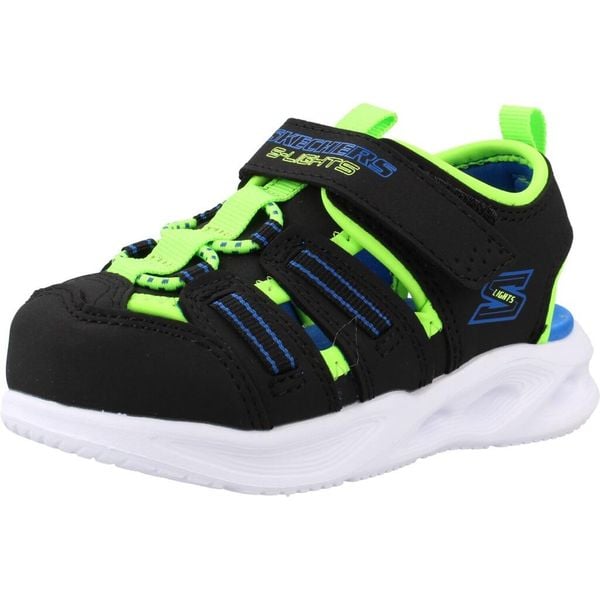 Sandały SKECHERS 407033N Czarny. Czarne sandały męskie Skechers, z materiału, bez zapięcia. Za 155.99 zł.