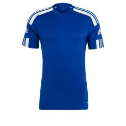 Koszulka treningowa męska adidas Squadra 21 Jersey Short Sleeve. Białe koszulki sportowe męskie Adidas, m, bez wzorów, z jersey, bez kołnierzyka, bez ramiączek, do piłki nożnej. W wyprzedaży za 59.00 zł.