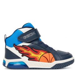 Sneakersy Geox. Niebieskie trampki i tenisówki chłopięce Geox, bez wzorów, bez zapięcia. Za 319.99 zł.