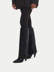 MEXX Kozaki EO-MI001804463W Czarny. Czarne kozaki damskie Mexx, ze skóry, bez obcasa, na słupku. Za 429.99 zł.