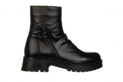 Botki Bayla-161 177 4009 Black 161620, Czarny, Skóra naturalna - 39. Czarne botki damskie Bayla, na zimę, z gumy, eleganckie, z okrągłym noskiem, za kostkę, bez obcasa, bez zapięcia. W wyprzedaży za 242.10 zł.