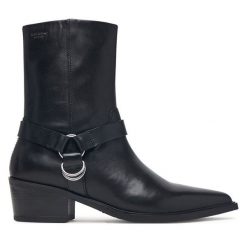 Kowbojki Vagabond Shoemakers. Czarne botki damskie Vagabond Shoemakers, bez obcasa, na słupku, bez zapięcia. Za 779.99 zł.