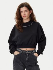 HUGO Bluza Dewita 50530446 Czarny Oversize. Czarne bluzy damskie Hugo, l, bez wzorów, z bawełny, bez kaptura. Za 319.99 zł.