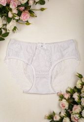 Białe Bawełniane Majtki z Koronkowymi Wstawkami Typu Figi Norie. Białe figi damskie Born2be, l, bez wzorów, z bawełny. Za 9.99 zł.