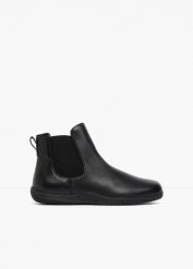 Buty barefoot z elastyczna podeszwą. Czarne botki damskie bonprix, bez obcasa, bez zapięcia. Za 149.99 zł.