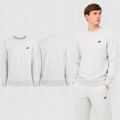 BLUZA MĘSKA DRESOWA 4F BEZ KAPTURA NIEROZPINANA 4XL M2549 KOLOR SZARY. Szare bluzy męskie 4f, l, bez wzorów, z bawełny, bez kaptura. Za 95.95 zł.
