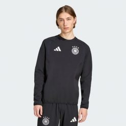 Bluza Germany Tiro Travel Crew Sweatshirt. Czarne bluzy męskie Adidas, xl, bez wzorów, bez kaptura. Za 259.00 zł.