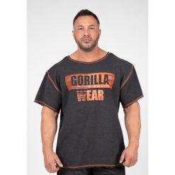 Wallace Top do ćwiczeń - Szary/Pomarańczowy. Brązowe buty sportowe męskie GORILLA WEAR, bez zapięcia, na fitness i siłownię. Za 212.00 zł.