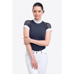 Koszulka do zawodów jeździeckich damska Contessa. Niebieskie t-shirty i topy dla dziewczynek CAVALLIERA, bez wzorów, z koronki, bez ramiączek. Za 352.00 zł.