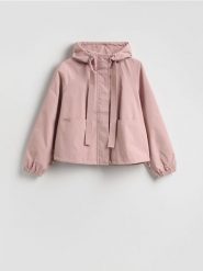 Kurtka z kapturem - różowy. Czerwone kurtki damskie Reserved, l, bez wzorów, z tkaniny, z kapturem. Za 179.99 zł.