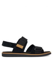 Timberland Sandały Adley Shore TB0A414AEK41 Czarny. Czarne sandały damskie Timberland, bez wzorów, ze skóry, bez obcasa, na płaskiej podeszwie, bez zapięcia. Za 289.99 zł.