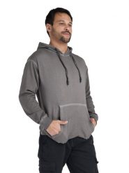 Bluza miękka z bawełna z kaptur na co dzień. Szare bluzy męskie LEONE 1947 APPAREL, xl, bez wzorów, z bawełny, bez kaptura, na fitness i siłownię. Za 168.36 zł.