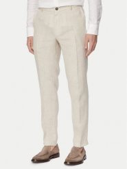 JOOP! Spodnie garniturowe Hank 30102982 Beżowy jasny Slim Fit. Brązowe eleganckie spodnie męskie JOOP!, m, bez wzorów. Za 959.99 zł.