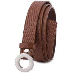 Pasek skórzany BELTIMORE r.100-115 cm O19 brązowy. Brązowe paski damskie bez wzorów. Za 54.99 zł.