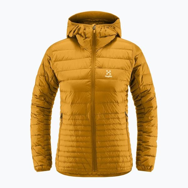 Kurtka puchowa damska Haglöfs Micro Nordic Down Hood. Żółte kurtki damskie Haglöfs, na zimę, xs, bez wzorów, z puchu, bez kaptura, trekkingowe. Za 539.99 zł.