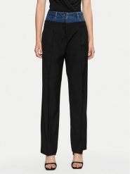 Sisley Spodnie materiałowe 485XLF05M Czarny Wide Leg. Czarne spodnie materiałowe damskie Sisley, m, bez wzorów, z materiału. Za 299.99 zł.