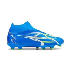Buty do piłki nożnej męskie Puma Ultra Match. Niebieskie buty sportowe męskie Puma, z materiału, bez zapięcia, do piłki nożnej. Za 433.99 zł.