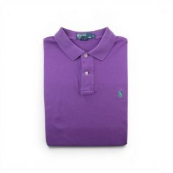 Second life - Koszulka polo męska Polo Ralph Lauren W30 - Jak nowy. Fioletowe koszulki polo męskie Ralph Lauren, l, bez wzorów, z materiału, casualowe, bez ramiączek. Za 127.76 zł.