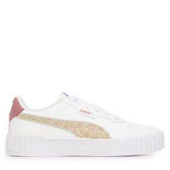 Buty sportowe damskie Puma Carina 3.0 Winter Safari. Białe obuwie sportowe damskie Puma, bez wzorów, z materiału. Za 222.00 zł.