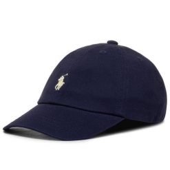 Czapka z daszkiem Polo Ralph Lauren. Niebieskie czapki i kapelusze męskie Polo Ralph Lauren, bez wzorów. Za 199.99 zł.