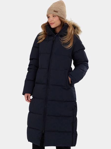 Płaszcz Zimowy Damski Fundango Meganne. Niebieskie płaszcze damskie Fundango, na zimę, m, bez wzorów, z futra, eleganckie, długie. Za 599.90 zł.