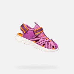 Sandały GEOX J SANDAL AIRADYUM GI Rose. Brązowe sandały damskie Geox, bez wzorów, z syntetyku, bez obcasa, bez zapięcia. Za 229.99 zł.