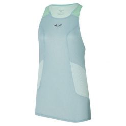 Damski tank top Mizuno Dryaeroflow. Niebieskie t-shirty damskie Mizuno, bez wzorów, sportowe, bez kołnierzyka. Za 211.00 zł.