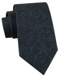 Elegancki Krawat Chattier - Granatowy z Kwiatowym Wzorem. Niebieskie krawaty i muchy Chattier, bez wzorów, z tkaniny, eleganckie. Za 55.00 zł.