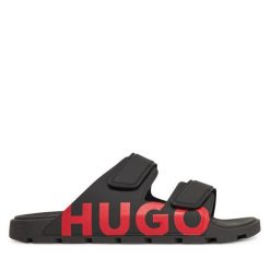 Klapki HUGO. Czarne klapki męskie Hugo. Za 299.99 zł.