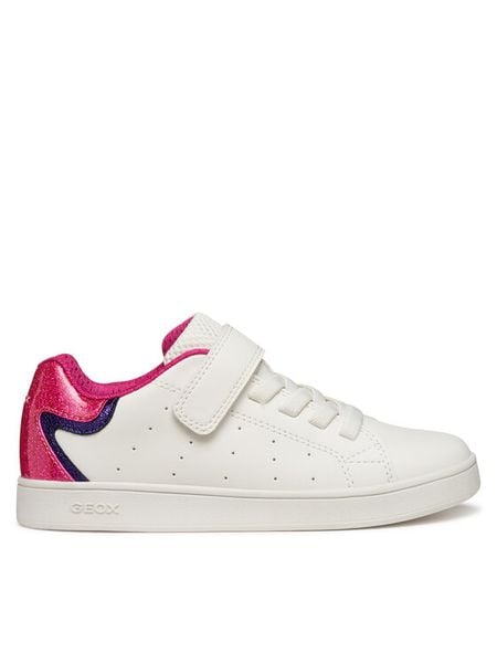 Geox Sneakersy J Eclyper J36LRA 0BCKC C0563 S Biały. Białe buty sportowe dziewczęce Geox, bez wzorów, bez zapięcia. Za 209.99 zł.