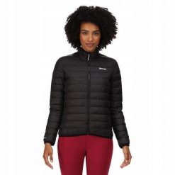 Kurtka turystyczna damska Hillpack przejściowa. Czarne kurtki damskie Regatta, l, bez wzorów, z poliamidu, bez kaptura, trekkingowe. W wyprzedaży za 252.10 zł.