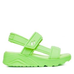 Sandały Skechers. Zielone sandały dziewczęce Skechers, bez zapięcia. Za 139.99 zł.