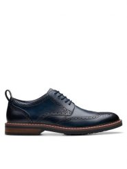 Clarks Półbuty Aldwin Limit 26178471 Granatowy. Niebieskie eleganckie półbuty Clarks, ze skóry, wizytowe, bez zapięcia. Za 409.99 zł.