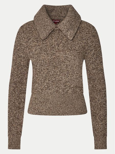 STAUD Sweter Christopher R24F3111WN Beżowy Regular Fit. Brązowe swetry damskie STAUD, s, bez wzorów, z syntetyku, bez kołnierzyka, bez ramiączek, bez kaptura. Za 1,119.00 zł.