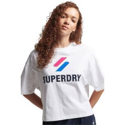 Koszulka damska Superdry Code Sl Stacked Apq Boxy bawełniana t-shirt. Białe t-shirty damskie Superdry., m, bez wzorów, z bawełny, bez kołnierzyka. Za 81.00 zł.