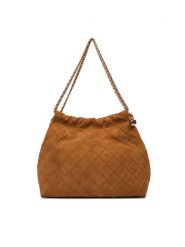 Tory Burch Torebka Fleming Suede 166064 Brązowy. Brązowe torebki do ręki damskie Tory Burch, bez wzorów, ze skóry, bez dodatków. Za 4,499.00 zł.