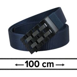 Pasek Materiałowy, Granatowy 100 cm, Solidny, Automatyczna Klamra, Militarny -Pako Jeans. Niebieskie paski damskie Pako Jeans, bez wzorów, z jeansu, klasyczne. Za 49.00 zł.