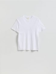 T-shirt regular fit z lyocellem - biały. Białe t-shirty męskie Reserved, l, bez wzorów, z bawełny, bez kołnierzyka. Za 99.99 zł.