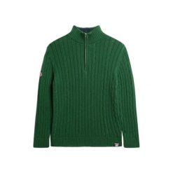 Kurtka rugby z dzianiny z kołnierzem dla kobiet Superdry. Zielone kurtki damskie Superdry., na zimę, bez wzorów, z dzianiny, bez kołnierzyka, bez ramiączek, bez kaptura. Za 375.70 zł.