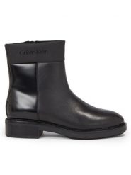Calvin Klein Botki Rubber Sole Ankle Boot Lg Wl HW0HW01700 Czarny. Czarne botki damskie Calvin Klein, ze skóry, bez obcasa, na płaskiej podeszwie, bez zapięcia. Za 929.99 zł.