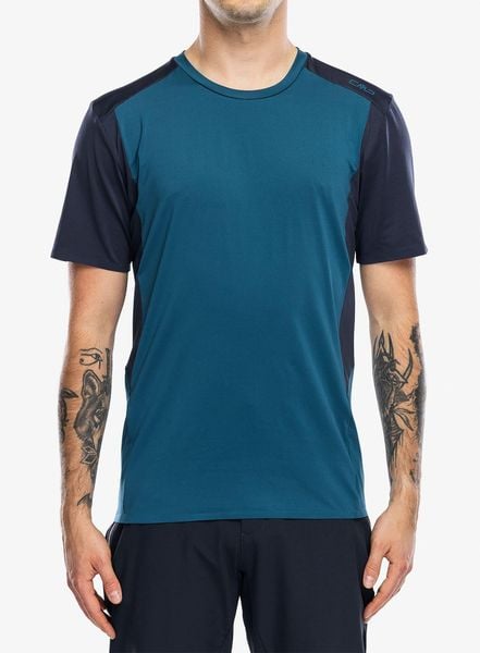 Koszulka szybkoschnąca CMP Quest T-Shirt. Niebieskie koszulki sportowe męskie CMP, xl, bez wzorów, z elastanu, bez kołnierzyka, bez ramiączek, do biegania. Za 175.99 zł.