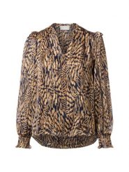 Neo Noir Bluzka - Davina Pattern Kobiety czarny|beżowy|złoty, 36. Brązowe bluzki damskie Neo Noir, bez wzorów, bez kołnierzyka, bez ramiączek. Za 229.95 zł.