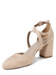 Tamaris Czółenka Kobiety Tekstylia beżowy|szary, 38. Brązowe czółenka damskie Tamaris, bez wzorów, z weluru, eleganckie, bez obcasa, bez zapięcia. Za 299.95 zł.