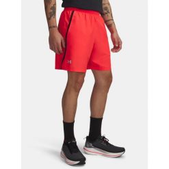 Spodenki do biegania męskie Under Armour Launch 7". Czerwone krótkie spodenki sportowe męskie Under Armour, m, bez wzorów, do biegania. Za 129.99 zł.