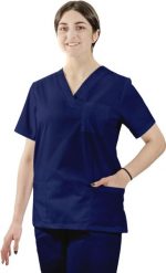 Visent BLUZA MEDYCZNA DAMSKA BLUZA LEKARSKA granatowy XXS. Niebieskie bluzy damskie Visent, xxs, bez wzorów, bez kaptura. Za 59.99 zł.