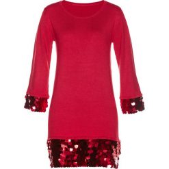 Sweter z cekinami bonprix czerwony. Swetry damskie bonprix. Za 49.99 zł.