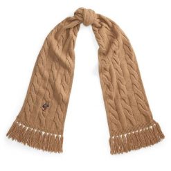 Szalik Polo Ralph Lauren. Brązowe szaliki i chusty damskie Polo Ralph Lauren, bez wzorów. Za 599.99 zł.