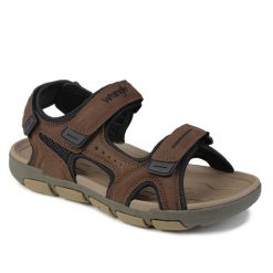 Sandały męskie sportowe Wrangler BUSTER SANDAL MEN LOW. Brązowe sandały męskie Wrangler, z gumy, z otwartym noskiem, bez zapięcia. Za 229.00 zł.